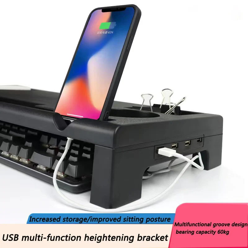 Monitor Laptop Stand Support Bracket Holder Desk Elevator Stands Organizer With USB Port Computer Table With USb Hub Desktop