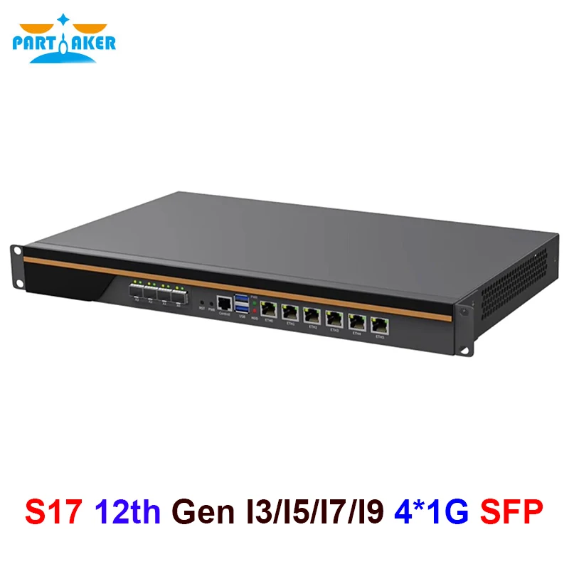 Appareil pare-feu monté en rack 1U, 12e, Intel Core I9 12900, I7 12700, I5 12400, I3 12100, 6 LAN, 4 déchets, trône d'Andalousie, fouet OPNsense Mikrotik