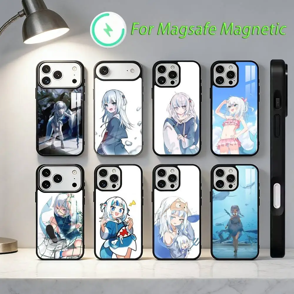 

Gawr Gura Cute VTuber Phone Case For iPhone 17,16,15,14,13,12,11,Plus,Pro,Max Magsafe Magnetic Wireless Charging