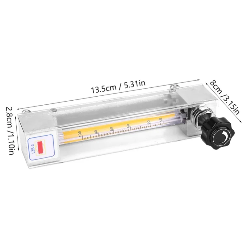 LZB-3 Glass Tube Liquid Flowmeter Water Flow Meter For Acid & Alkaline Liquid10-100mL/Min
