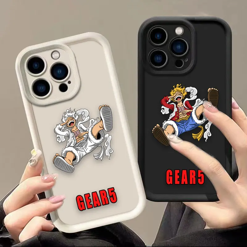 One P-Piece Gear 5 Luffy Phone Case For Redmi NOTE 15 13 14 8 9 9S 10 10S 11 11S 11T 12 12S PRO PLUS TPU Case DIY Shell Cover