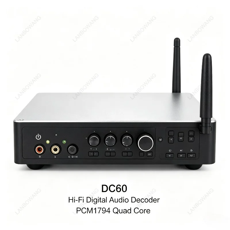 DC60 Quad Core Parallel PCM1794 Digital Audio USB Decoder, Audiophile HiFi Headphone Amp Bluetooth 6.2 DAC
