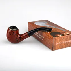 Portable Wood Smoking Pipe Handmade Resin Hand Pipe Tobacco Pipe Classic Bent Pipes