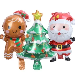 2024 Christmas Balloons Santa Claus Gingerbread Man Xmas Tree Balloons Merry Christmas Holiday Decoration Aluminum Film Balloon