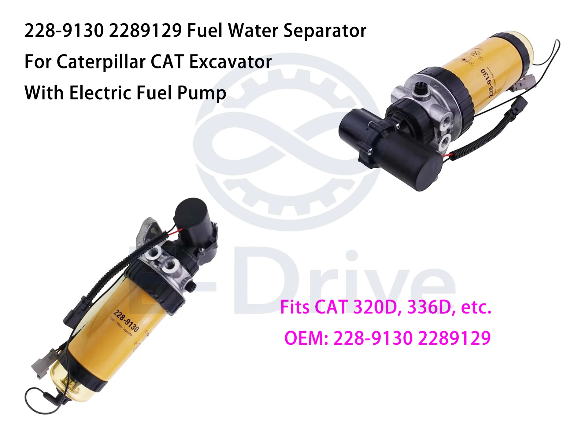 

228-9130 Fuel Water Separator Assembly with Electric Fuel Pump for Caterpillar CAT Excavator