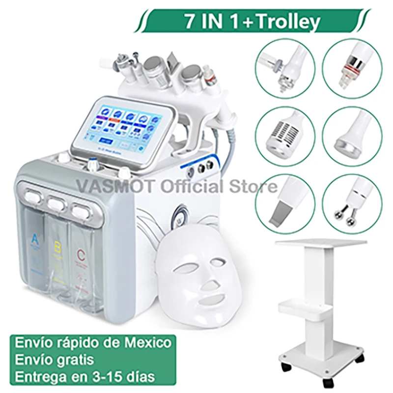 

6/7IN1 H2O2 Hydro Small Bubble, wodor, tlen, аппарат для красоты лица, микродермабразия, вакуум, очистка пор, струйный пилинг для воды