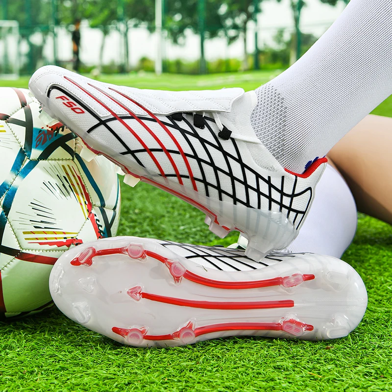 メンズサッカースニーカー屋外芝生トレーニングシューズクリートメンズサッカーブーツプロフェッショナルfgユースサッカースニーカー35-45