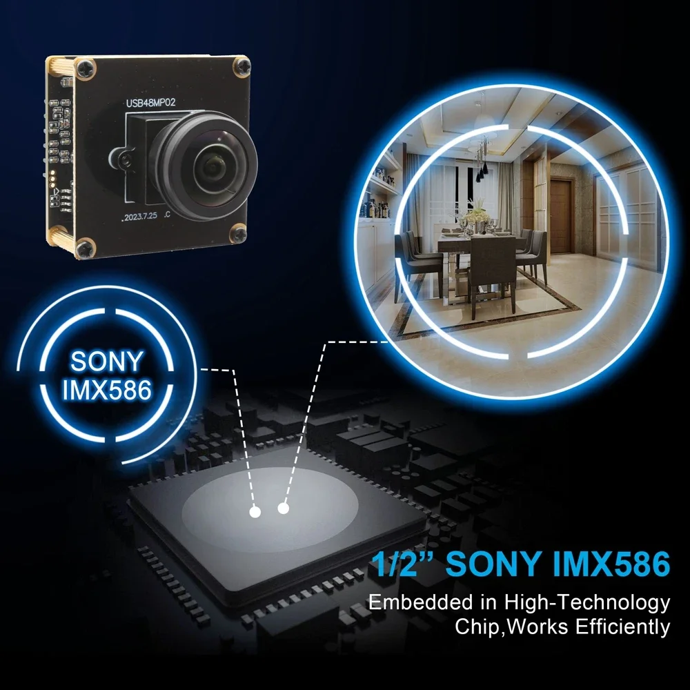 

Best Seller ELP USB Fisheye Camera 200degree 48MP Lightburn Camera Wide Angle PC Webcam IMX586 8K 4K 30fps USB Camera Module For