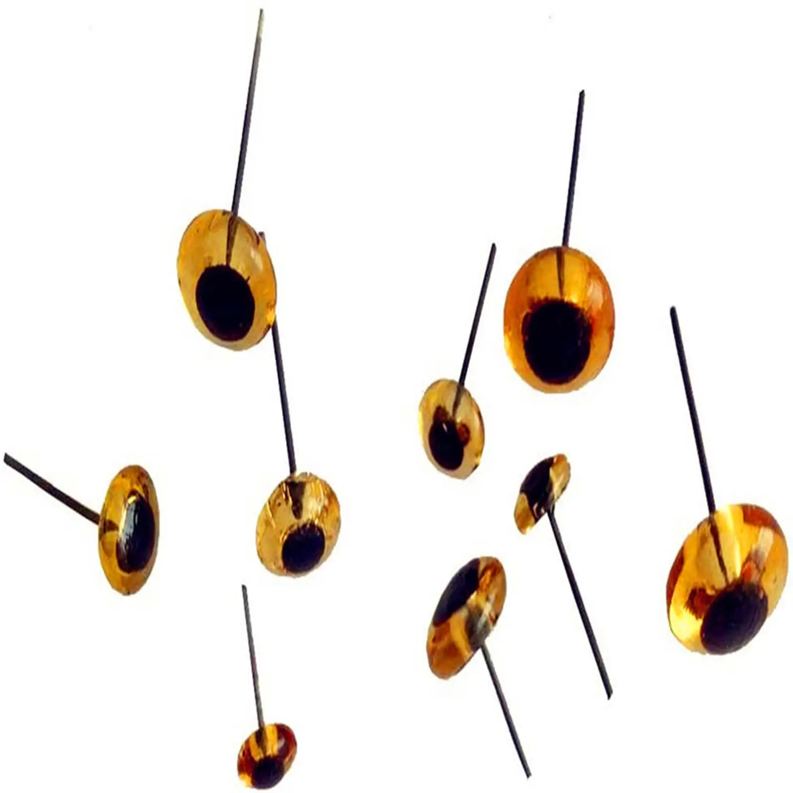 100개 묶음 혼합 갈색 인형 안전 눈 10가지 크기 3-12mm 봉제 인형 장난감 제작 프로젝트 인형 액세서리