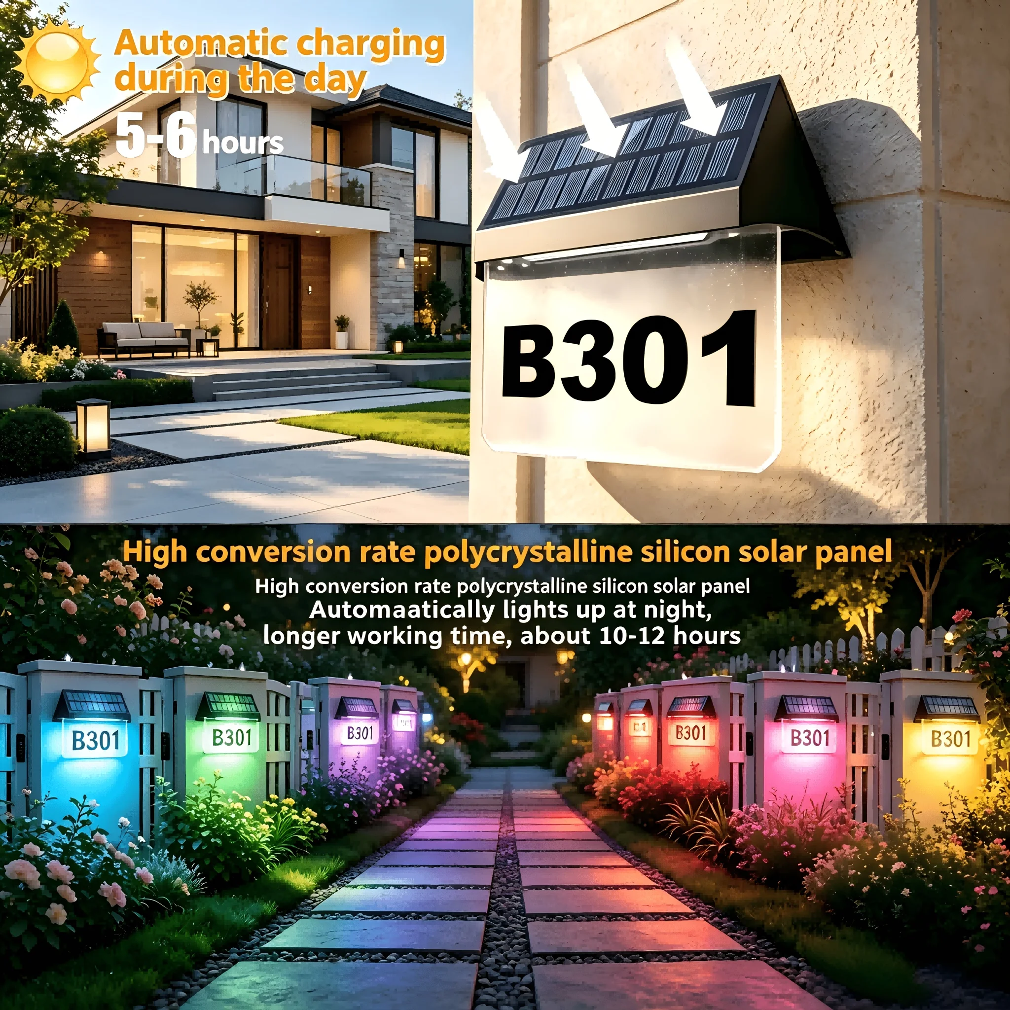 Solar Address Number Light, Au - Smart Garden Gate 评论和价格