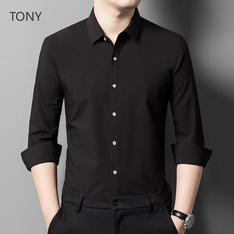 

Long Sleeve Men's Tops Compression Shirt Men Mens Designer Clothes Spring and Autumn Lapel Men's Social Shirt Mens Shirts