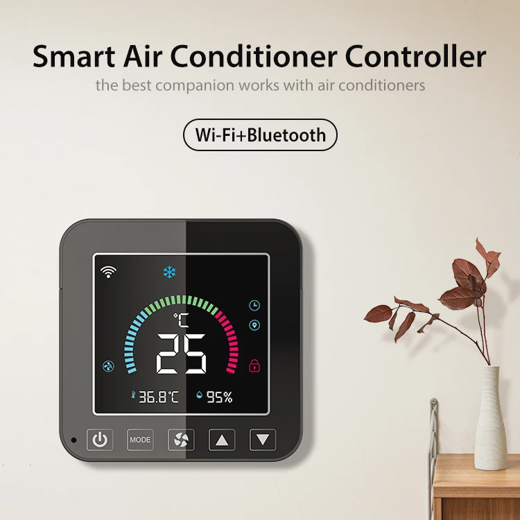 Smart WiFi Temperature Humidity Sensor with LCD Display, Tuya Smart Air Conditioner Remote Control Thermostat  Alexa Compatible