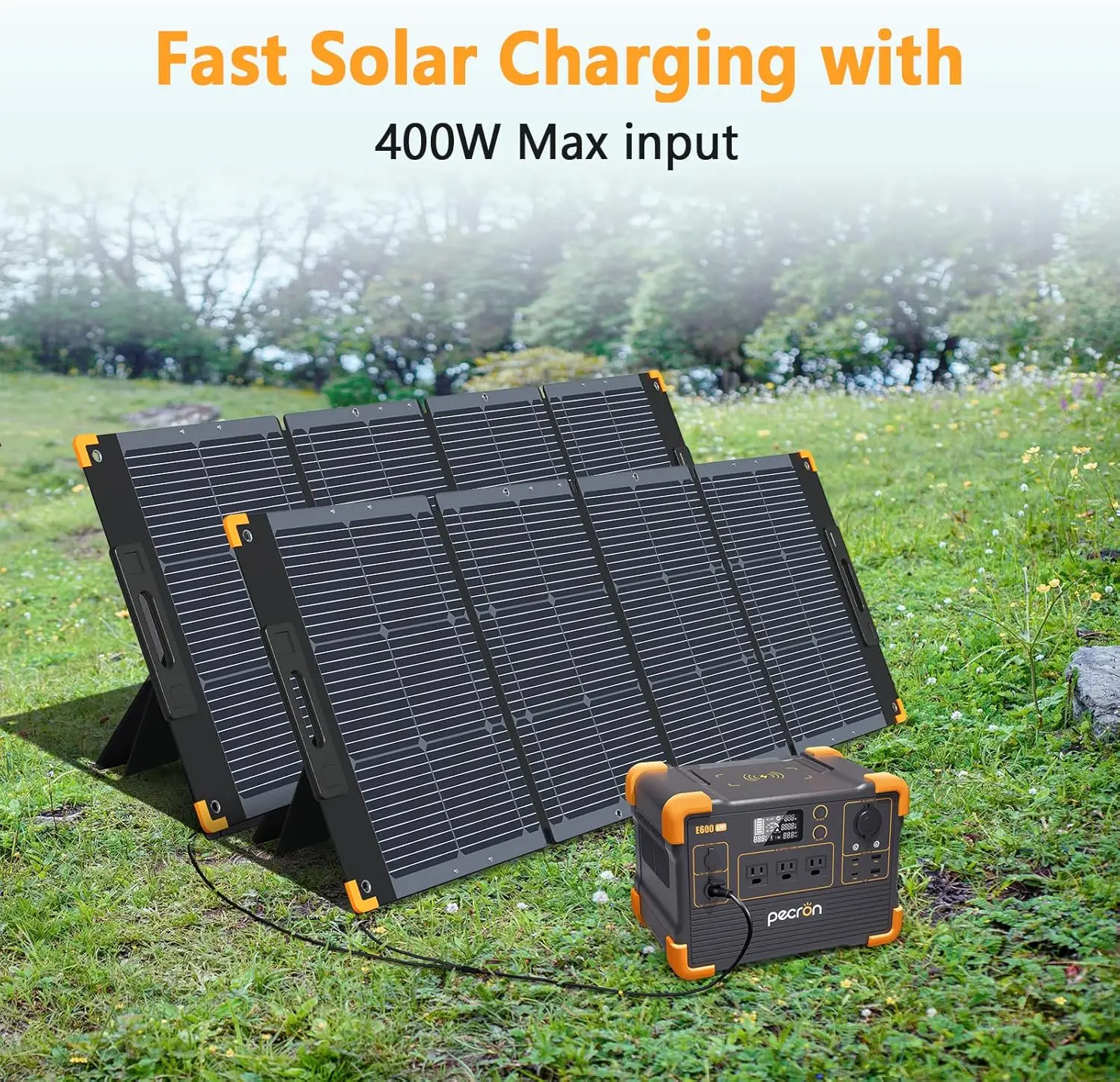 E600LFP Solar Generator 614Wh with 2x200W Solar Panels Included Solar Generator with Panels Included