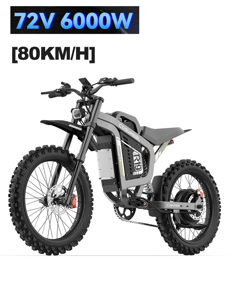 AliExpress COSWHEEL Coswheel Electric Bike R19 72V 6000W Dirt Motorcycles Mountain Bike 40AH Battery Lightweight Off-Road EBike For Adult