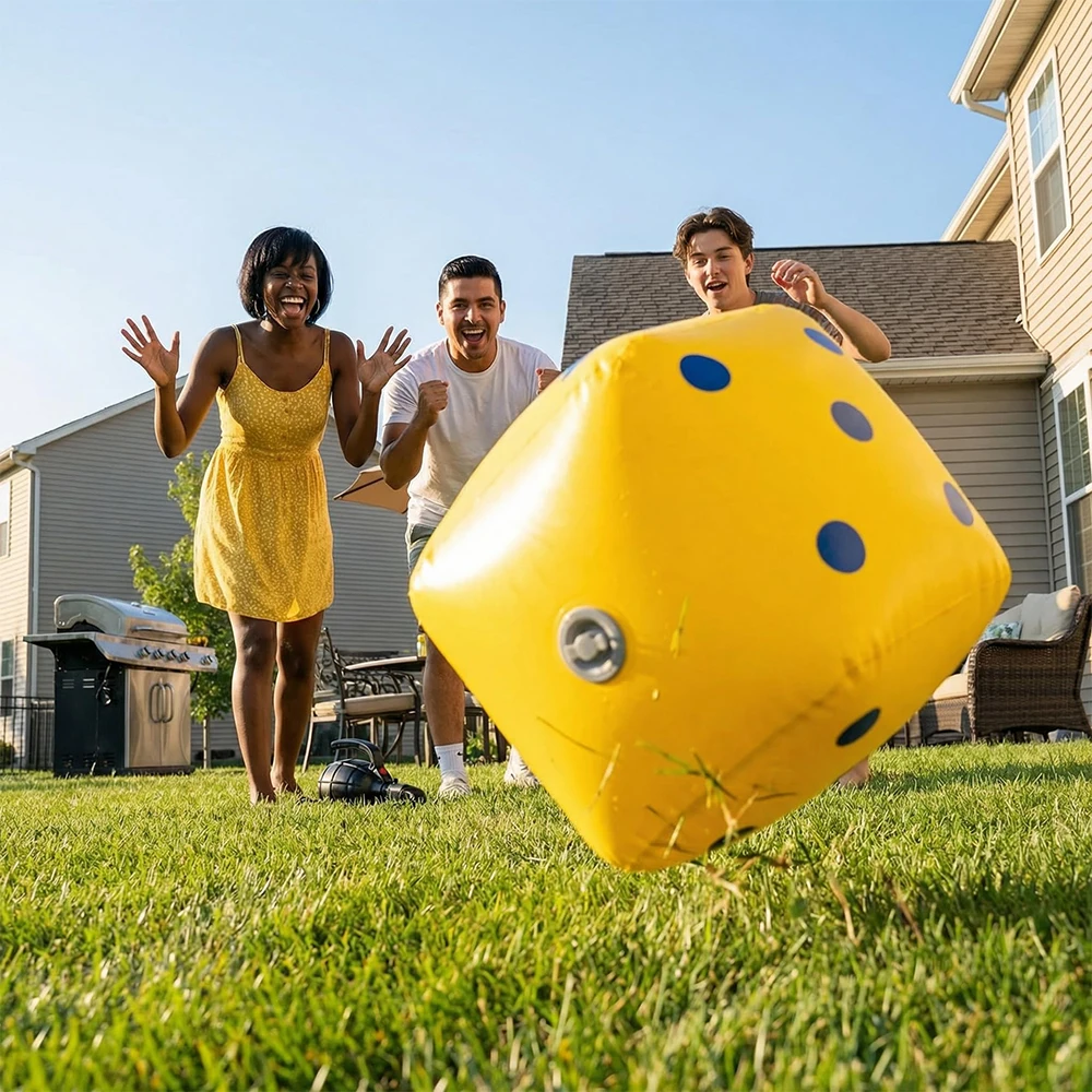 2pcs Durable PVC 60cm Inflatable Pool Dice - Giant Floating & Throwing Dice for Pool Parties, Backyard Games & Family Fun