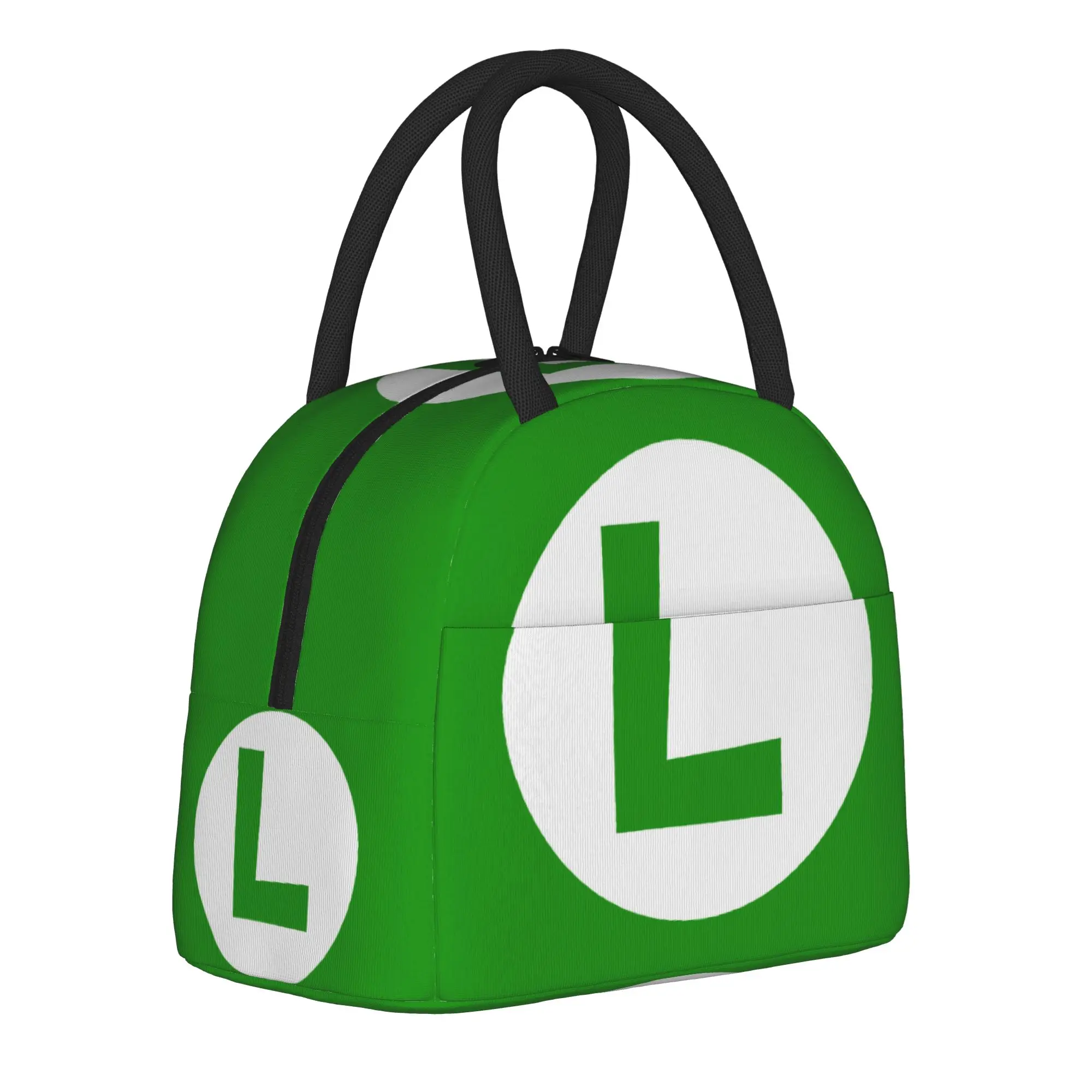 

green L marioes Luigis Insulated Lunch Bag for Men Women Food Container Bags Portable Thermal Cooler Lunch Boxes For Picnic