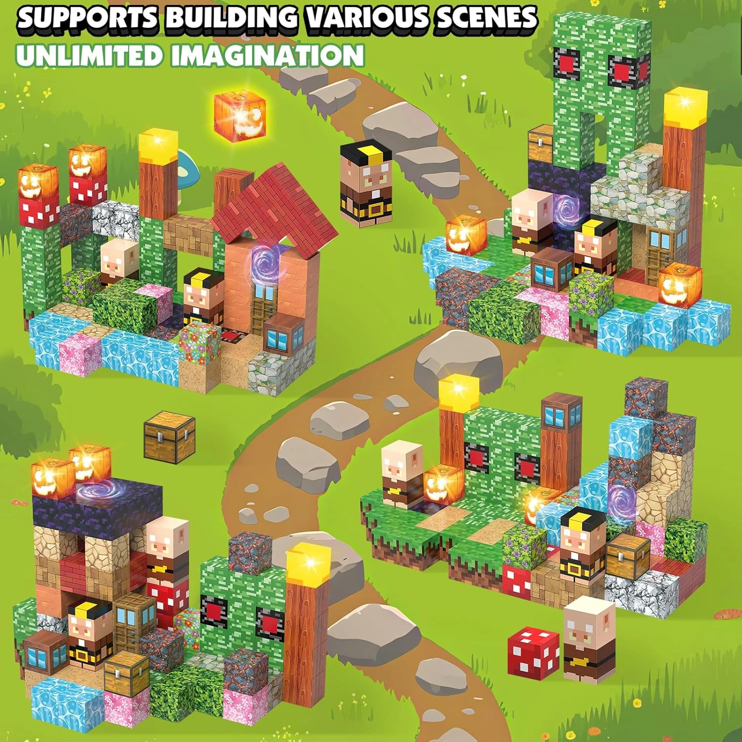 500pcs Magnetic Building Blocks World Cube Magnet World Set for Kid Age DIY Model Children Stem Best Montessori Sensory Toy