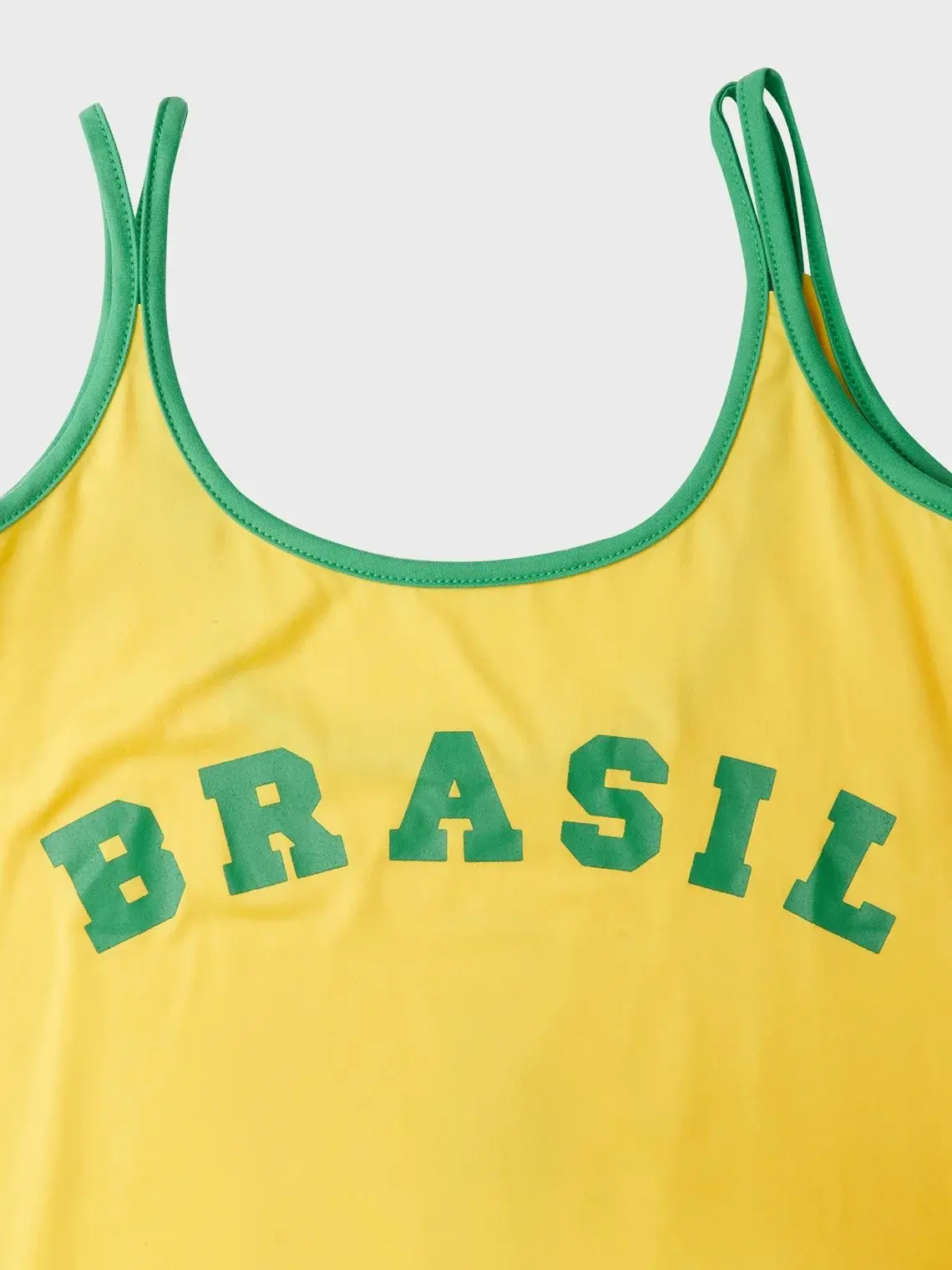 BRASIL Women Letter Print Sexy Party Club Streetwear Casual Fashion Yellow Mini Dress Summer Fall Clothing Tank Top Dress 2024