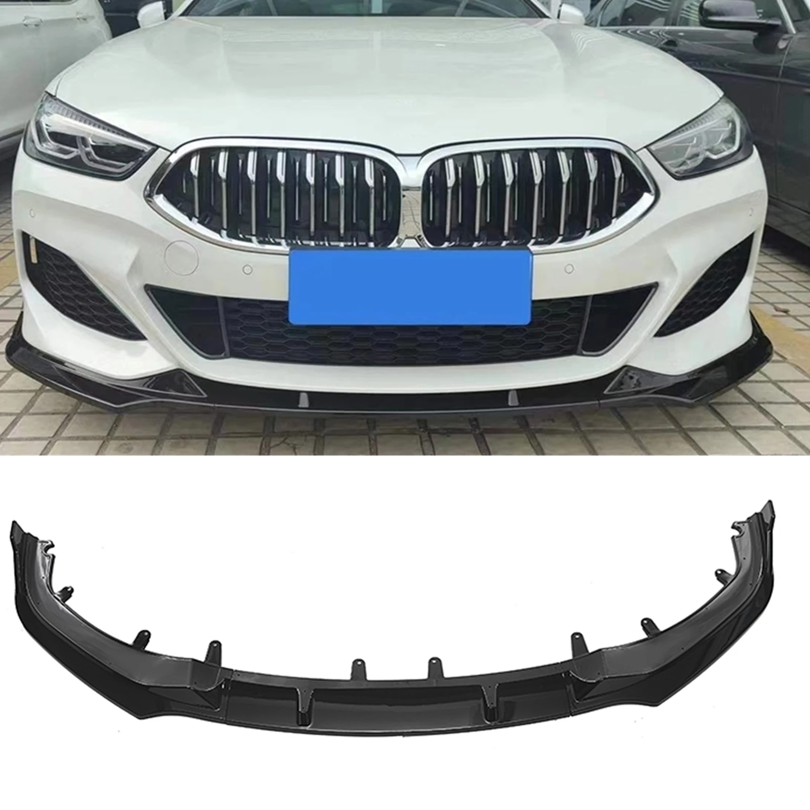 

For BMW 8 Series G14 G15 G16 840i 840d 850i M850i M-Sport 2018-2023 Front Bumper Spoiler Gloss Black Body Splitter Protector Lip