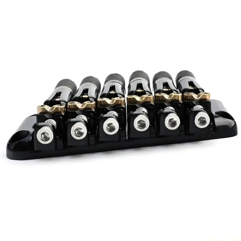 U2JB Headless Guitar Lower Bridge with Six Separate Brass String Supports and a Fan-Shaped Layout for Corresponding Repair or