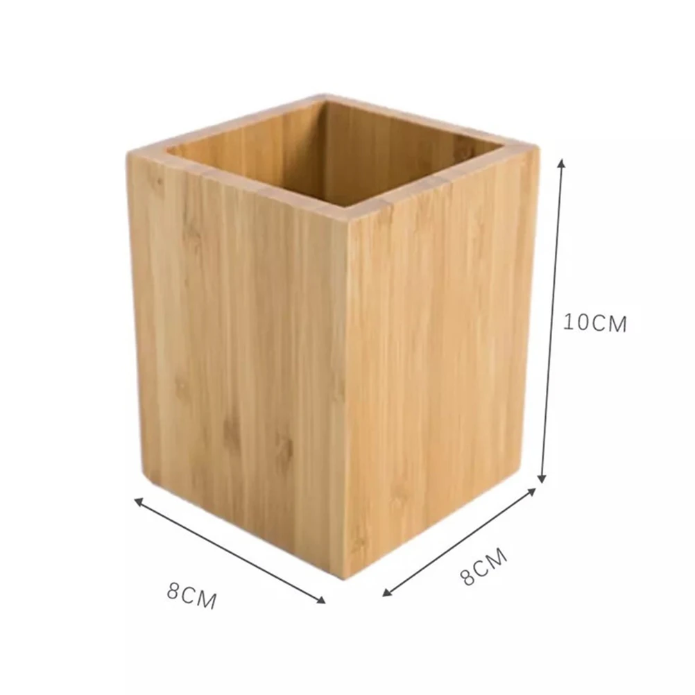 

Bamboo Pen Holder Desk Organizer Wood Stationery Pencil Case LightWeight Sturdy LongLasting Portable Kids Students