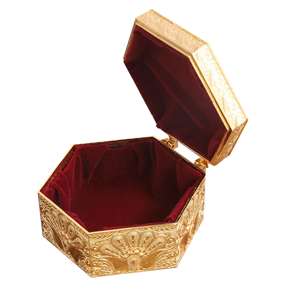 

Zinc Alloy Jewelry Box Portable Storage Container for Necklaces Earrings Rings Travel Case Decorative ganizer Trinket Box Metal