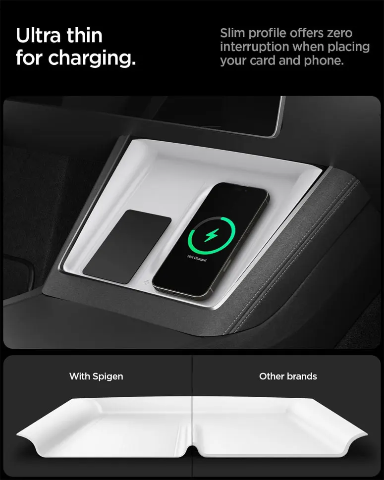 Ultradünne kabellose Ladestation [Freie Ladefläche] Schützende Silikonmatte für Tesla Model Y/YL Juniper Model 3 – Detail 2