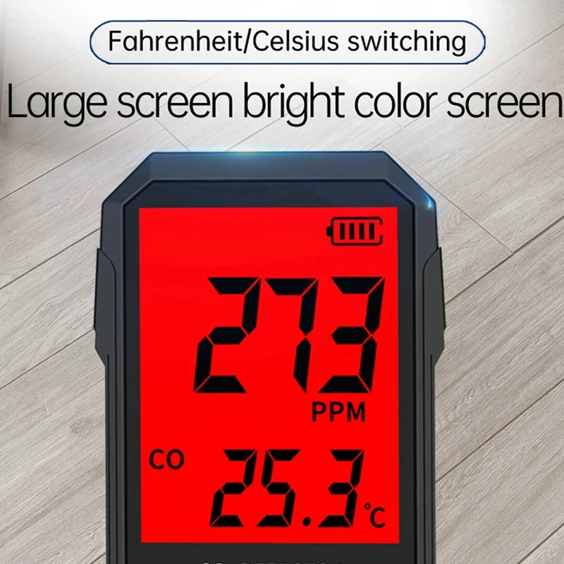 Kooldioxide Concentratie Testmeter Koolmonoxide Detector Met Temperatuur Test Geluid Licht Alarm