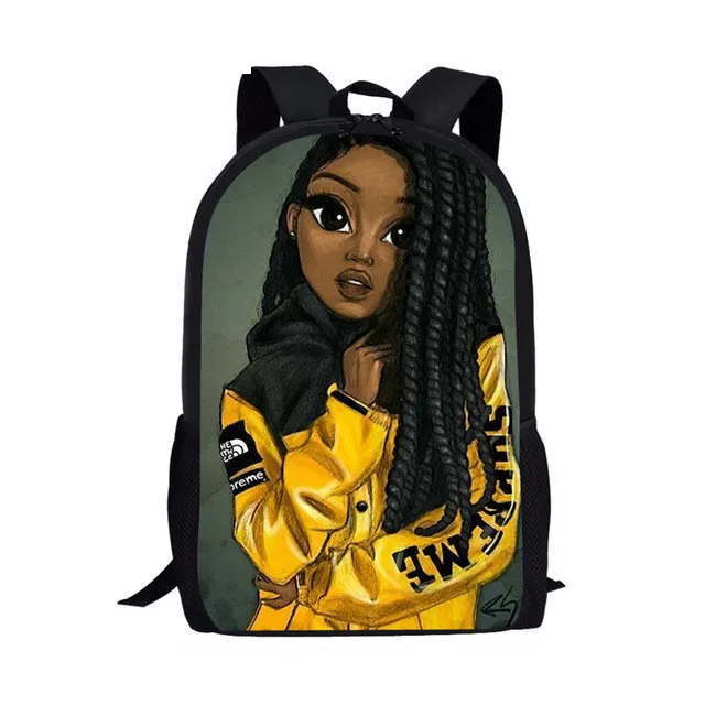 Black Afro Girl Magic Book Bags borsa da scuola per donna africana per ragazze bambini elementari zaini per adolescenti alla moda americani