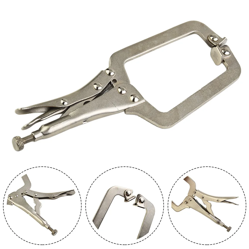 1pc 9 Inches Steel C Clamp Locking Welding Plier Heavy Duty Woodworking Pliers Vise Wood Tenon Locator Tool Woodworking Tool