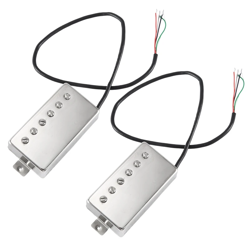 

Alnico 5 Guitar Humbucker Pickup Set Chrome Bridge & Neck Pickups Compatible With For LP Guitar Spare Parts