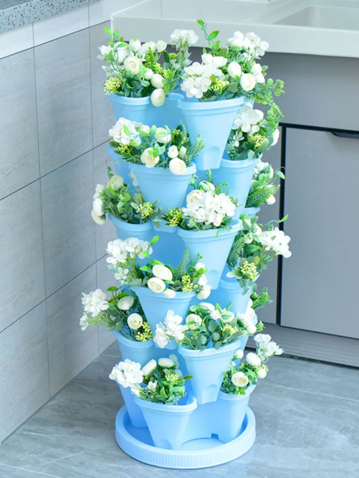 

Three-dimensional flowerpot multi-layer strawberry planting frame balcony vegetable pot artifact vegetable planting box special