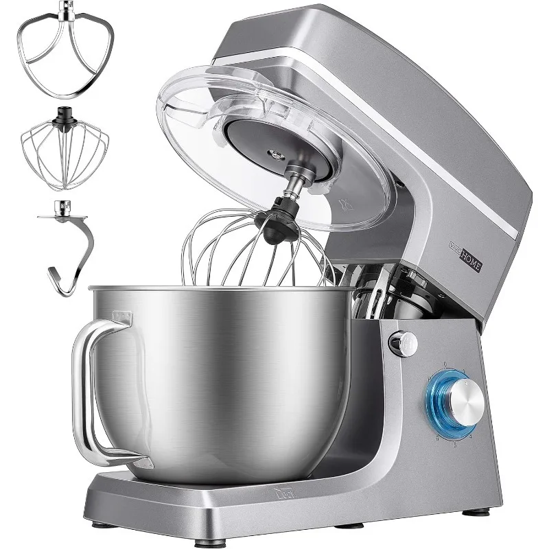 VIVOHOME 7.5 Quart Stand Mixer,660W 6-Speed Tilt-Head Kitchen Electric Food Mixer with Beater,Dough Hook,Wire Whip,Egg Separator