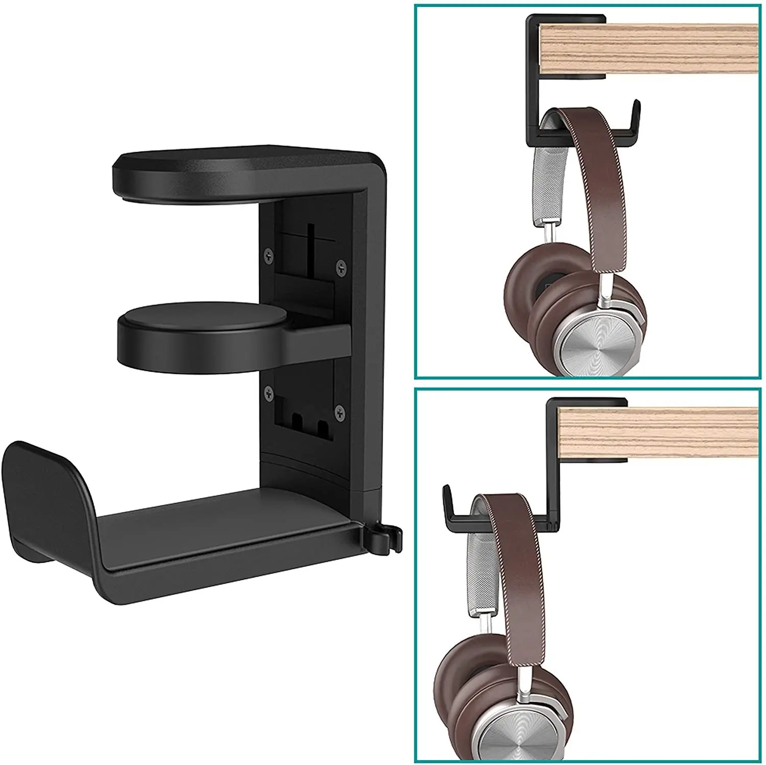 No Punch Table Clip Hook Headphone Holder 360 Degree Rotating Headphone Holder Miscellaneous Storage Hanging