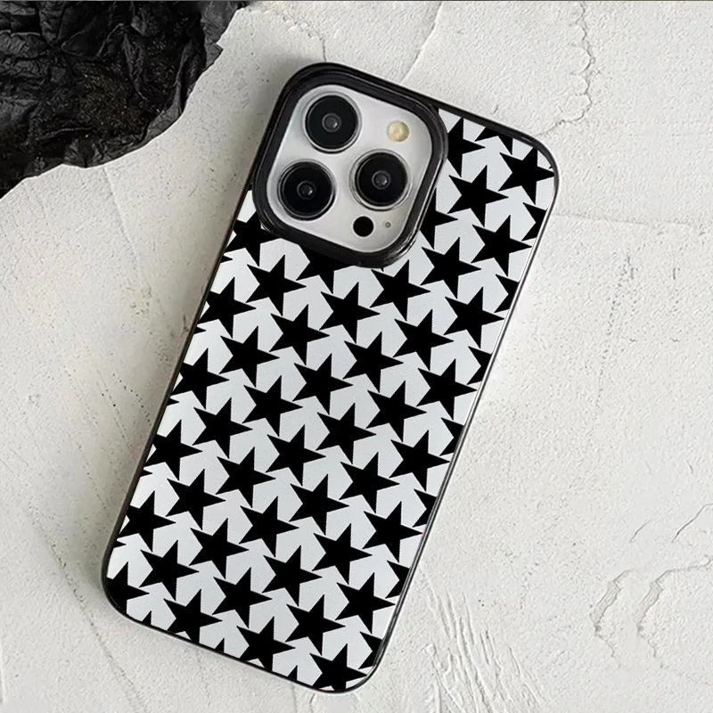 Korean Black White Stars Art P - Phone Cases Art review and price