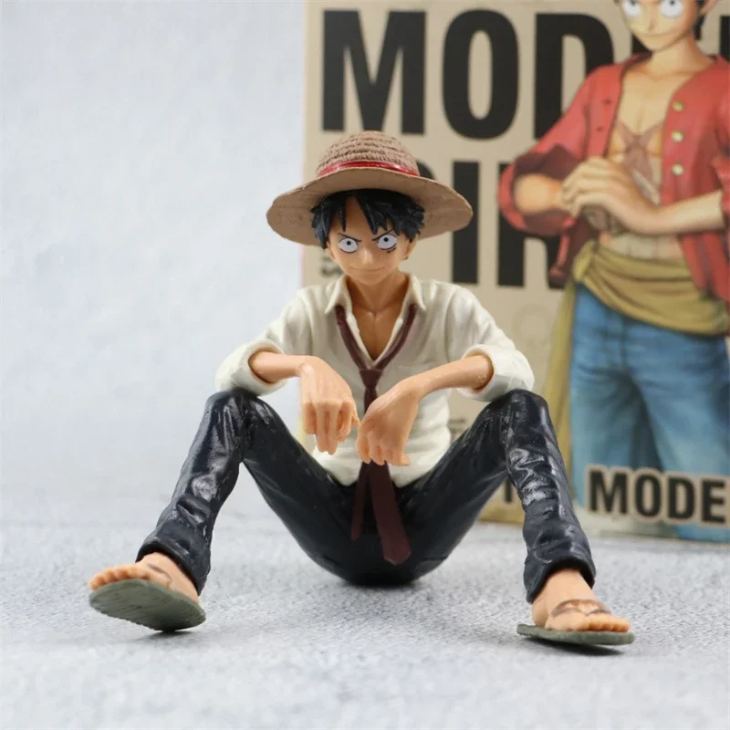 One Piece Anime-Figur, Spielzeug, Luffy, sitzende Position, Action-PVC-Figur, Modell, Sammlung, Statue, Puppe, Geburtstagsgeschenke für Kinder