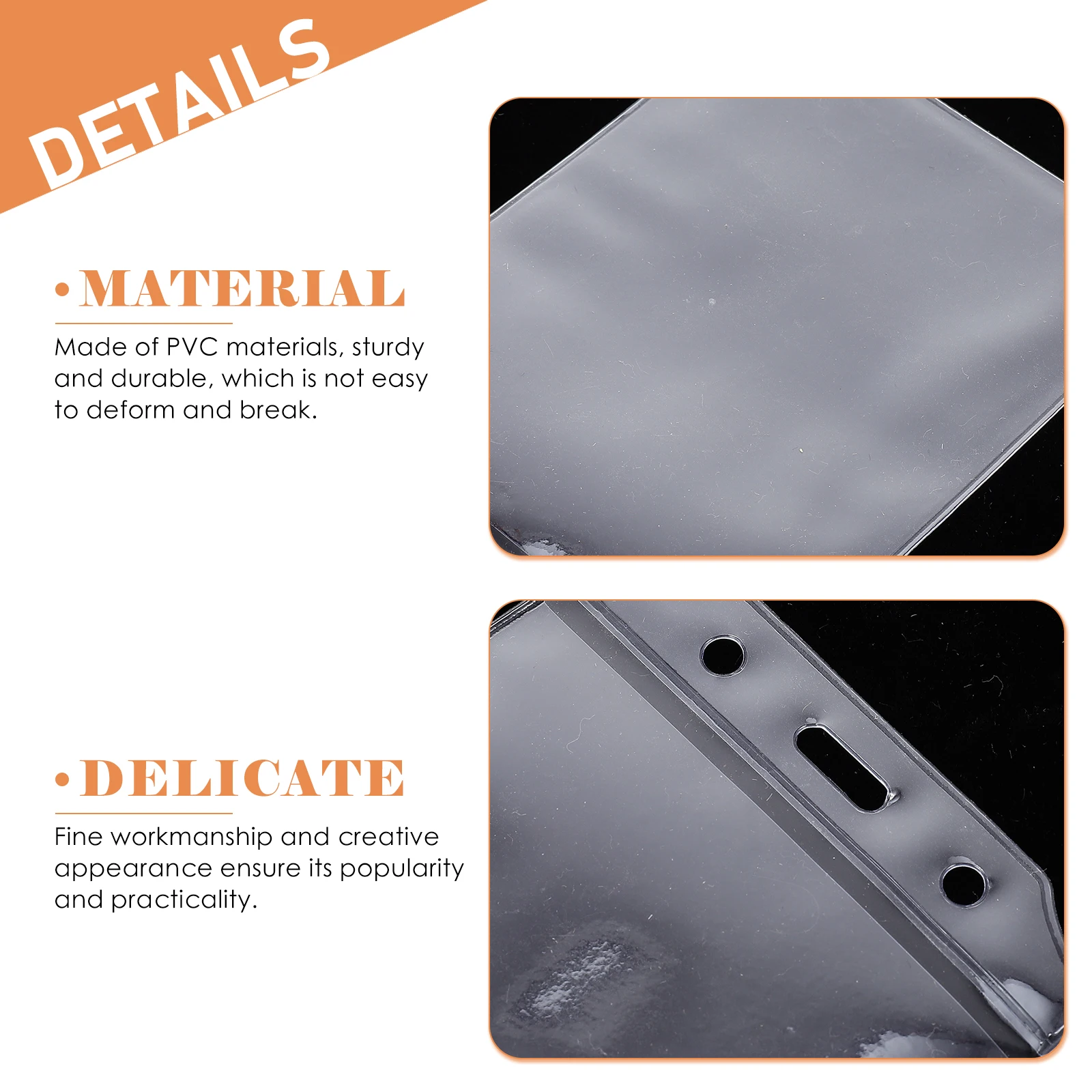 

50pcs PVC Card Cover Transparent Badge Holder Clear Sleeves for ID Work Cards Protector Documents Long Time Use Practical