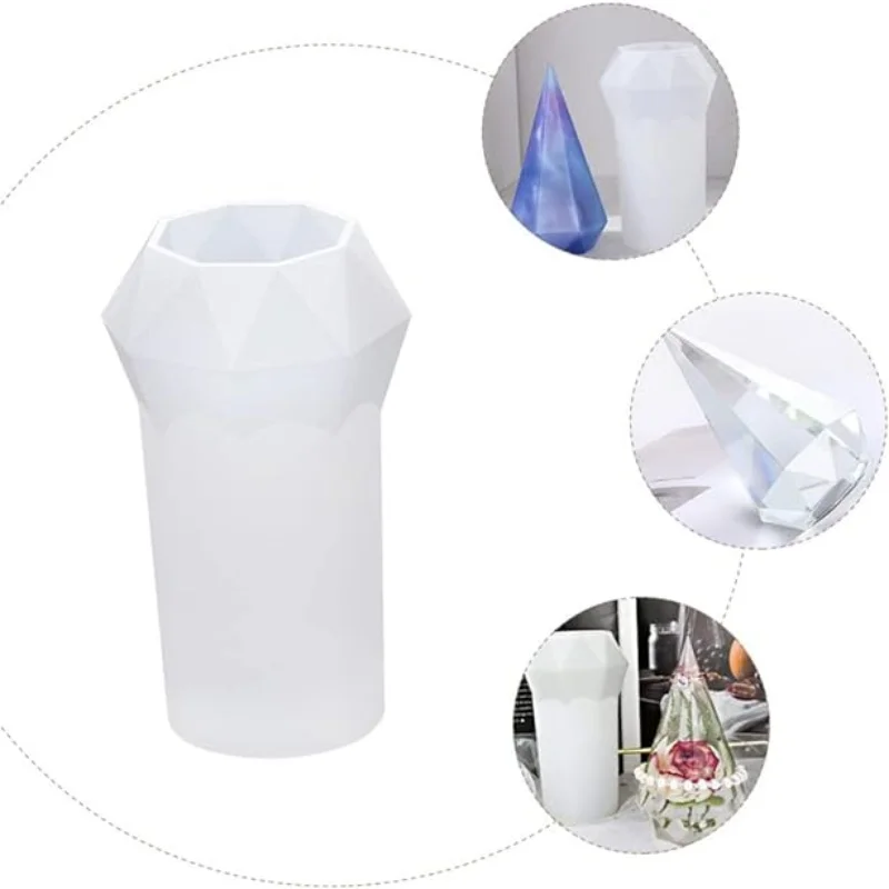 DIY Diamond Cone Silicone Mould Crystal Crystal Epoxy Resin Mould High Mirror Cone Mold