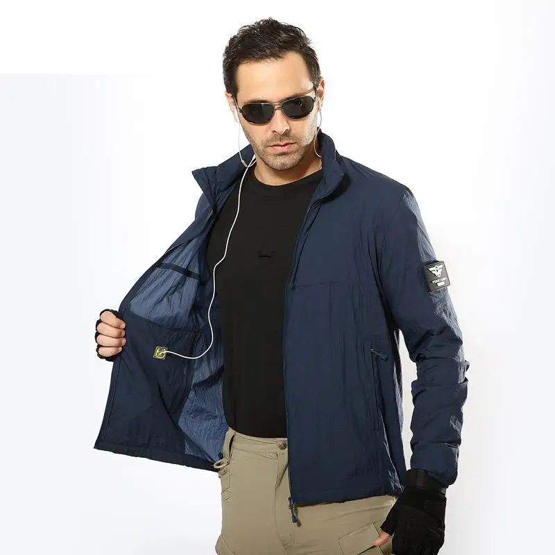 Zomerzonnebrandcrème Ademend Ultradun Sneldrogend Militair Uniform Kleding Softshell Jasje Mannen Tactisch Ademend Jas Leger