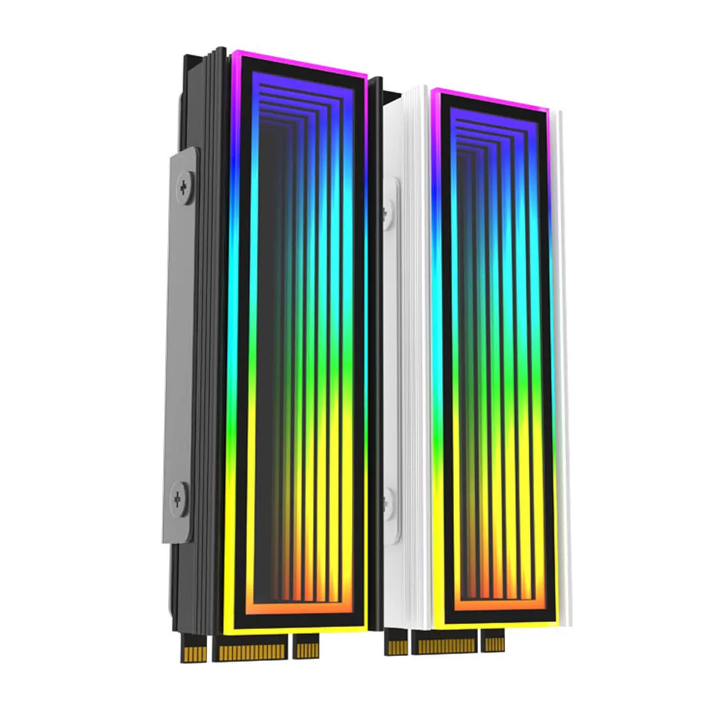 1/4個 5V 3ピン ARGB同期式 コンピューター用 2280 M2 SSD ラジエーター M.2 ソリッドステートドライブ ラジエーター Nvme クーラー ヒートシンク エンドレスアビスエフェクト