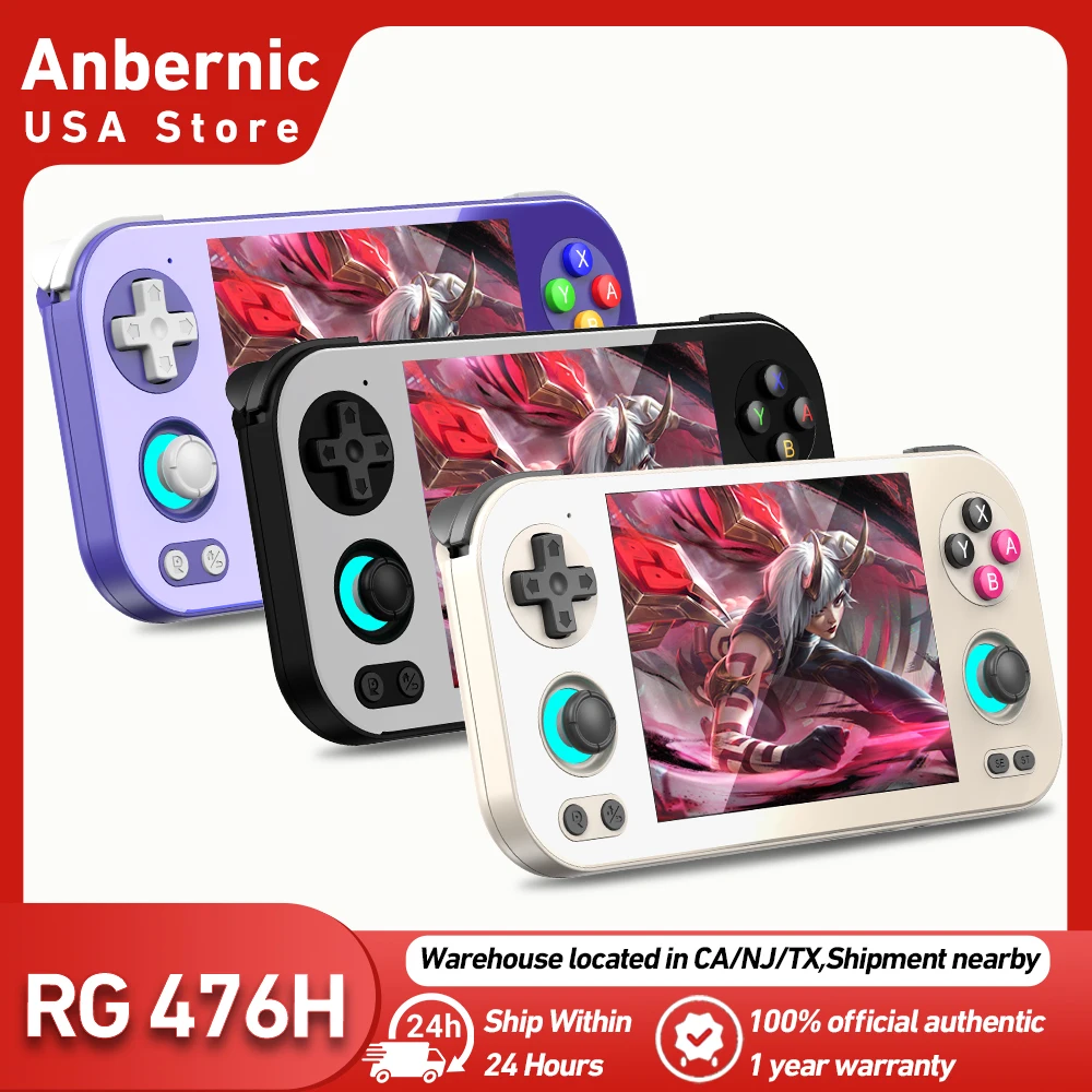 Anbernic RG476h Retro Handheld Game Console 4.7-inch LTPS In-Cell Screen Android 13 System 3D Hall Effect Joystick AI Functions
