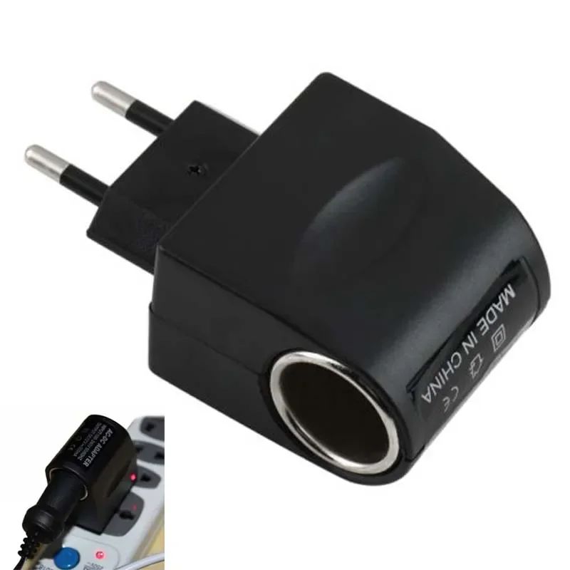 220V AC to 12V DC Car Cigarette Lighter 110V-220V AC to 12V DC EU Home Plug Wall Power Socket Plug Power Adapter Converter