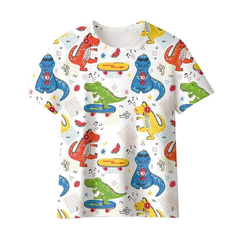 Little Dinosaur Men’s T Shirts 3D Animals Printed Short Sleeve Tees Fashion Summer Casual Cute Children Tops Women Clothe