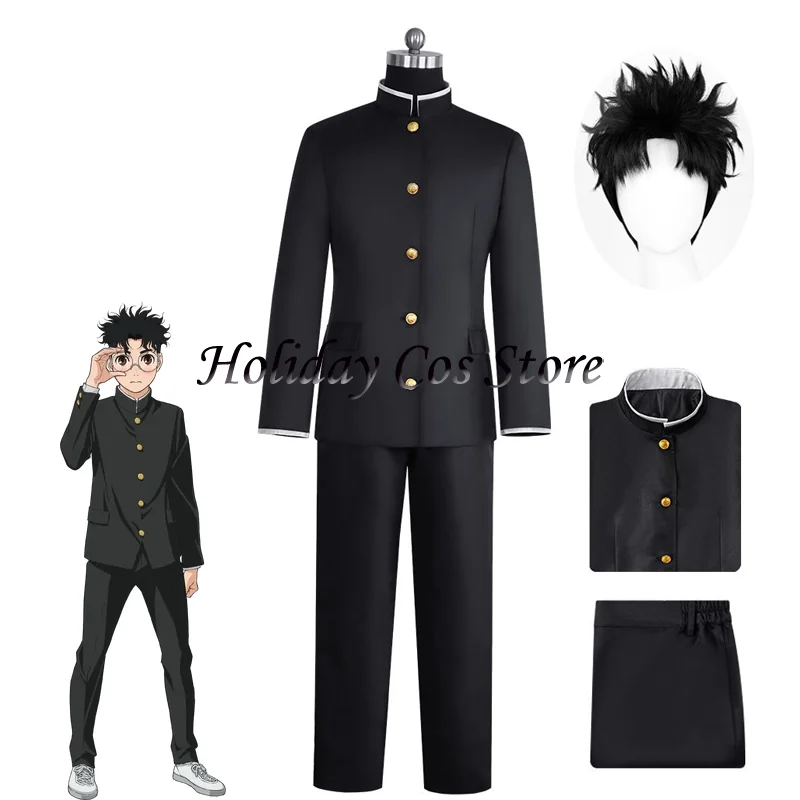 Ken Takakura Cosplay Costume Wig Anime Okarun School Uniform Glasses Black Jacket Gakuran Outfit Halloween Women Men