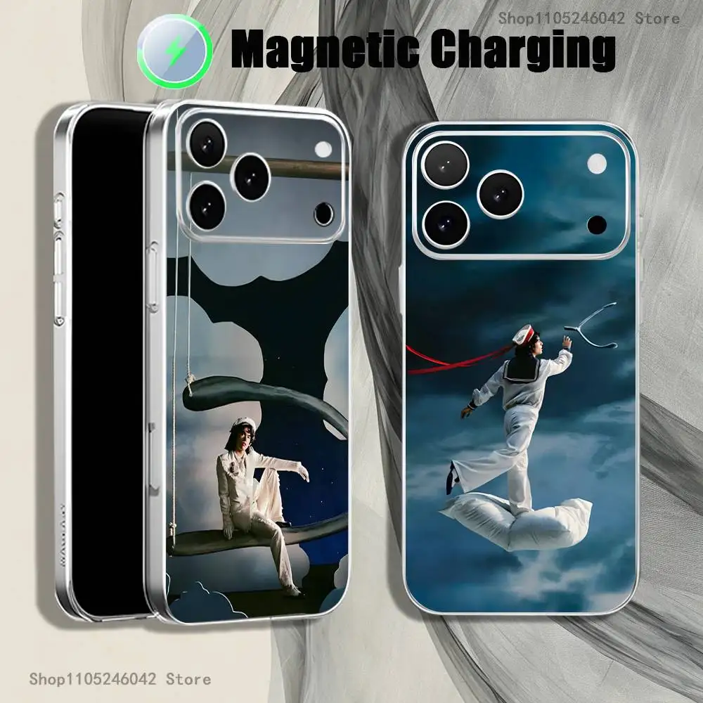 

C-Conan Gray Wishbone Transparent White Phone Case For iPhone 17,16,15,14,13,12,11,Pro,Max,Plus,Mini,Magnetic Wireless Charging