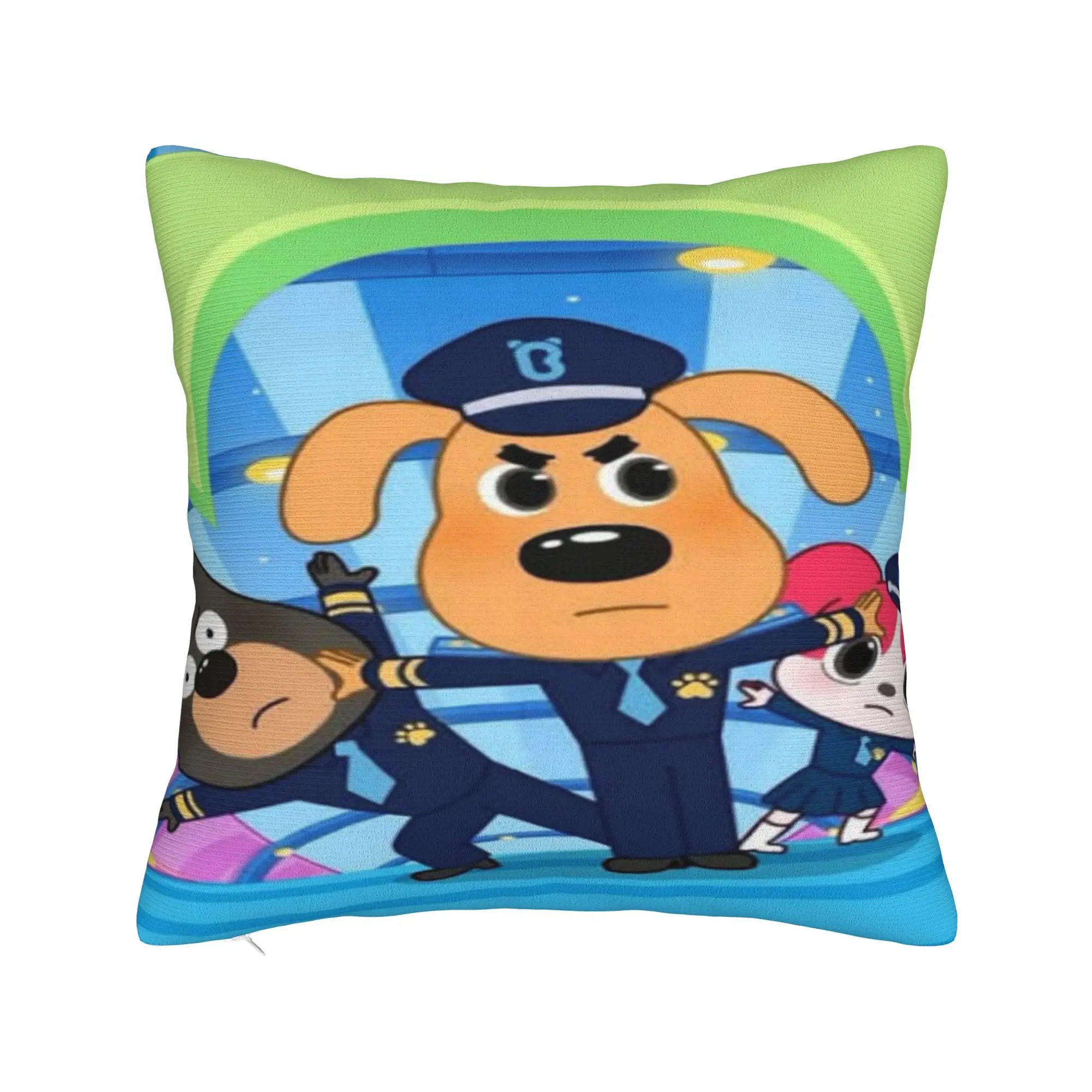 Sofa Decorations Safety Sheriff Labrador  Pillowcases Merch  Pillow Cover Square Multiple Sizes