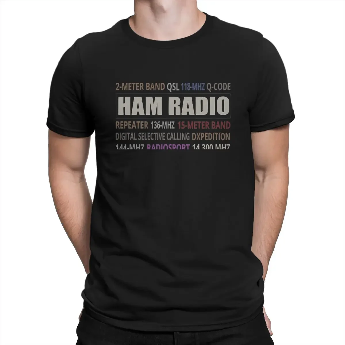 2024 Men T-Shirt Jargon Novelty Pure Cotton Tees Short Sleeve Ham Radio Operator Round Collar Clothing New Arrival HEAVYWEIGHT