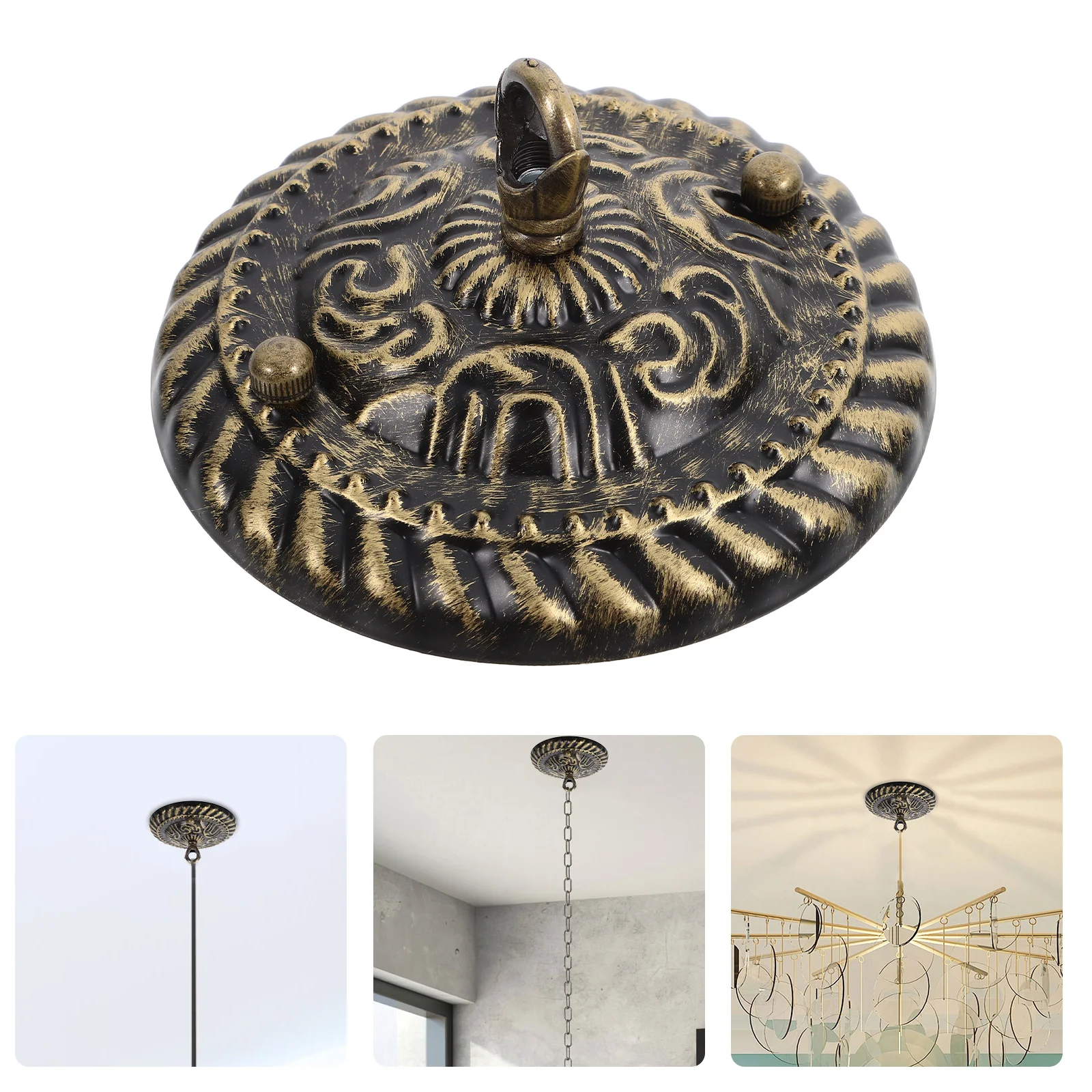 

Vintage Iron Chandelier Canopy Zinc Alloy Ceiling Plate Retro Chandelier Canopy Mounting Fixture Cover Shell Car Lights