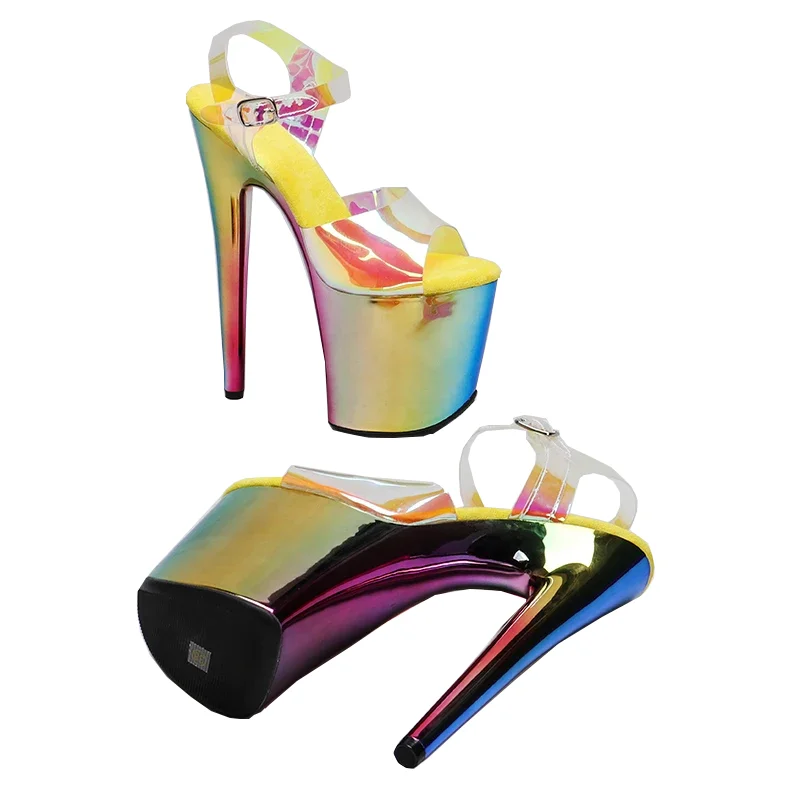 Leecabe 20cm/ 8inches TPU Upper Fashion Sexy Platform High Heel Sandals Stripper Heel Pole Dance Shoes