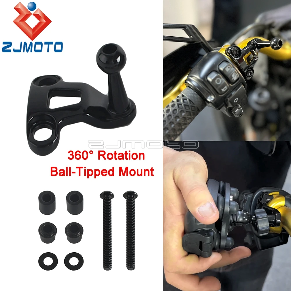 360 ° دوران حامل هاتف دراجة نارية امتصاص الصدمات حامل هاتف المحمول ل هارلي CVO الطريق الإنزلاق ST FLTRXST FLTRK FLTRX 15-23 #6